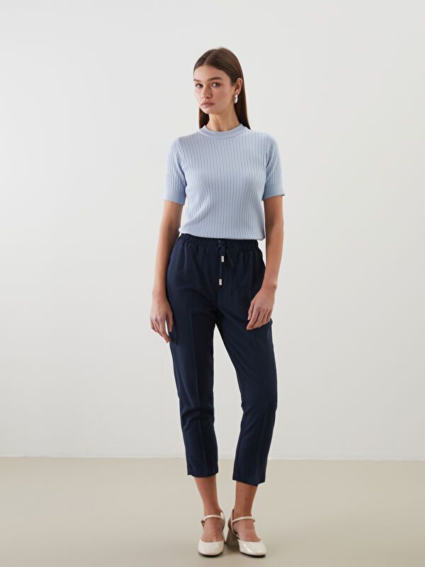 Moudda LC Waikiki - Pantalon tissé fin Femme Bleu marine foncé - Tunisie 1