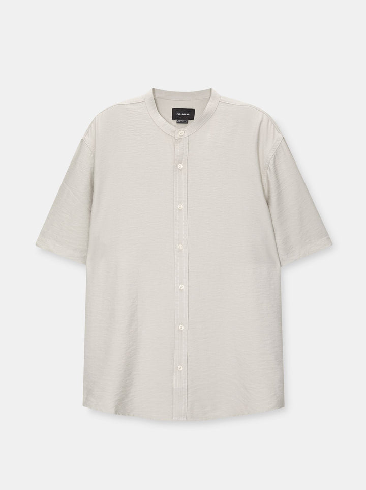 Moudda PULL & BEAR - Chemise Basique Demi-Manches Col Mao - Tunisie 2