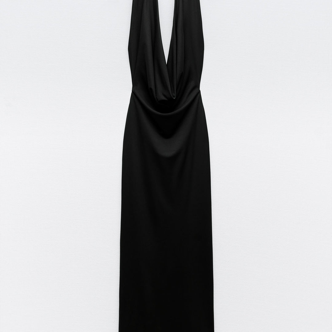 Moudda ZARA - Robe mi-longue maille col licou drapée dos ouvert - Tunisie 1