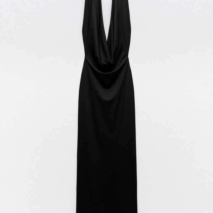 Moudda ZARA - Robe mi-longue maille col licou drapée dos ouvert - Tunisie 1