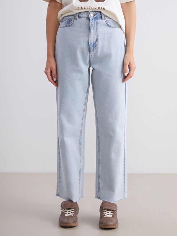 Moudda LC Waikiki - Pantalon tissé en denim Femme Bleu clair - Tunisie 2
