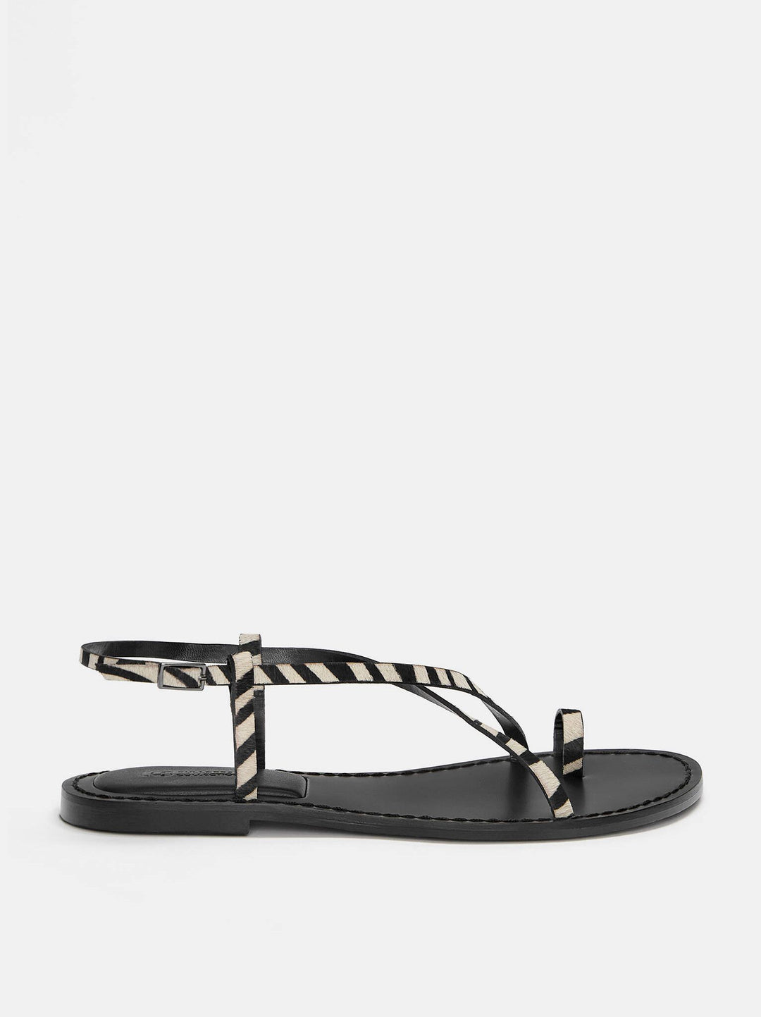 Moudda PULL & BEAR - Sandales Plates Cuir Toe Imprimé Animal Taille 35-36 - Tunisie 2