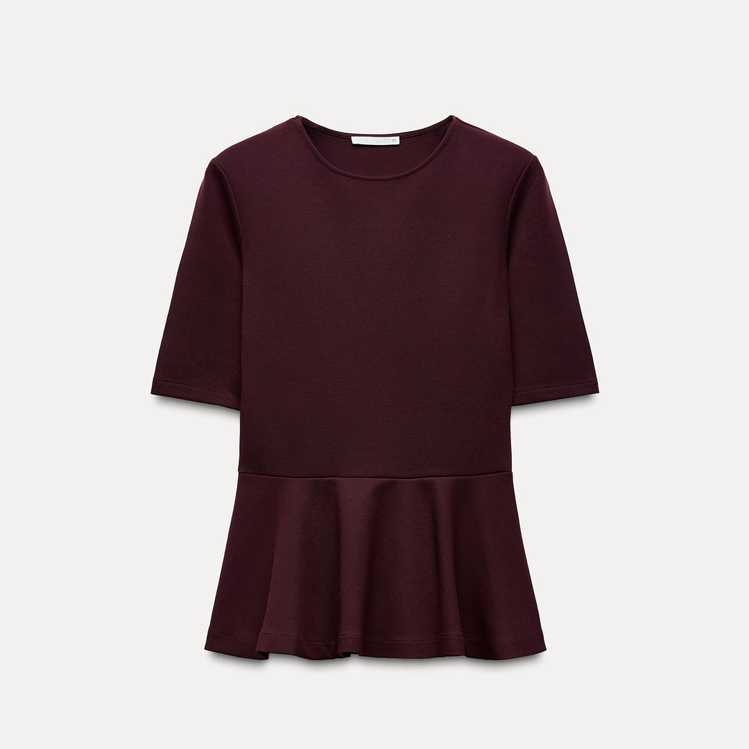 Moudda ZARA - T-Shirt Peplum - Col Rond - Tunisie 1