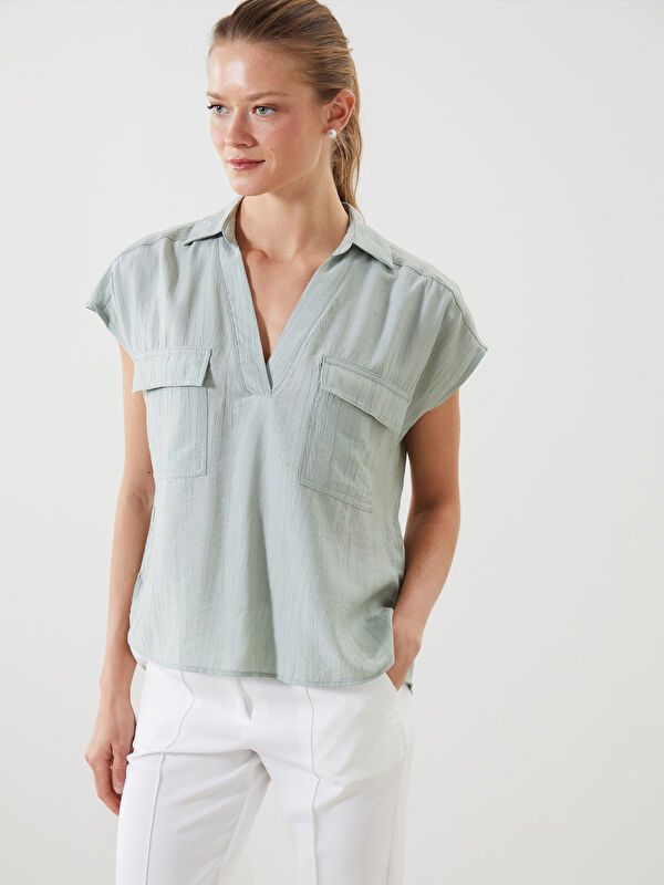 Moudda LC Waikiki - Blouse manches courtes en tissu tissé pour Femme - Tunisie 1