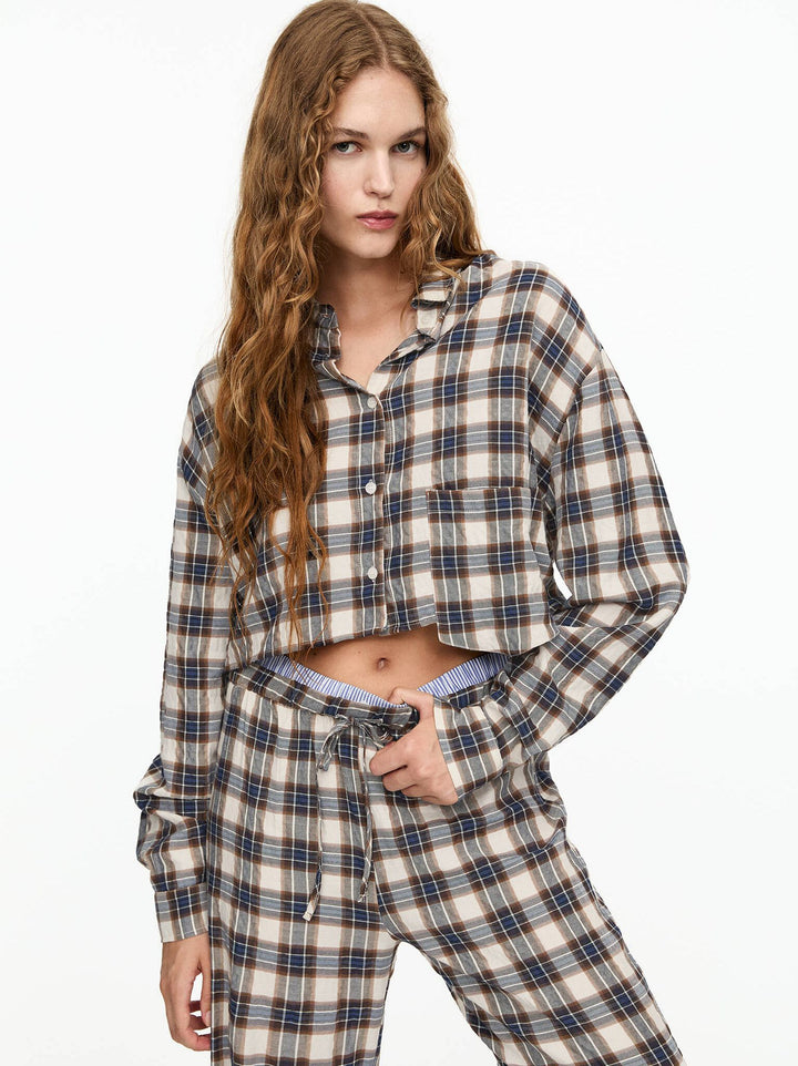 Moudda PULL & BEAR - Chemise Crop Poches à Carreaux - Tunisie 6