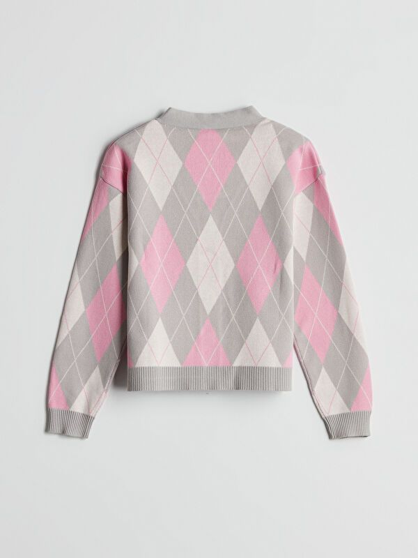 Moudda LC Waikiki - Cardigan en tricot Fille Jacquard bleu - Tunisie 3