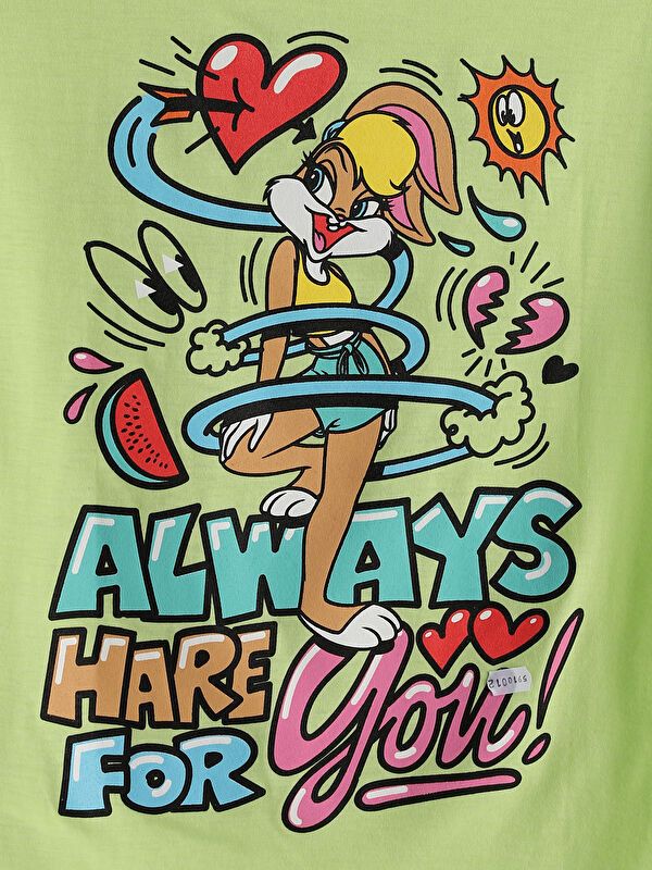 Moudda LC Waikiki - Body jersey manches courtes licence Fille Vert pastel - Tunisie 3