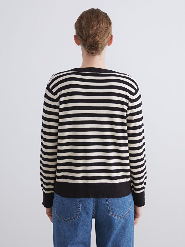 Moudda LC Waikiki - Cardigan tricot maternité Femme Rayures noires - Tunisie 4