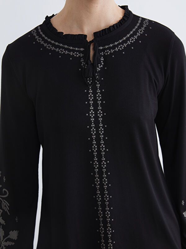 Moudda LC Waikiki - Body imprimé manches longues fin en jersey pour Femme - Tunisie 3