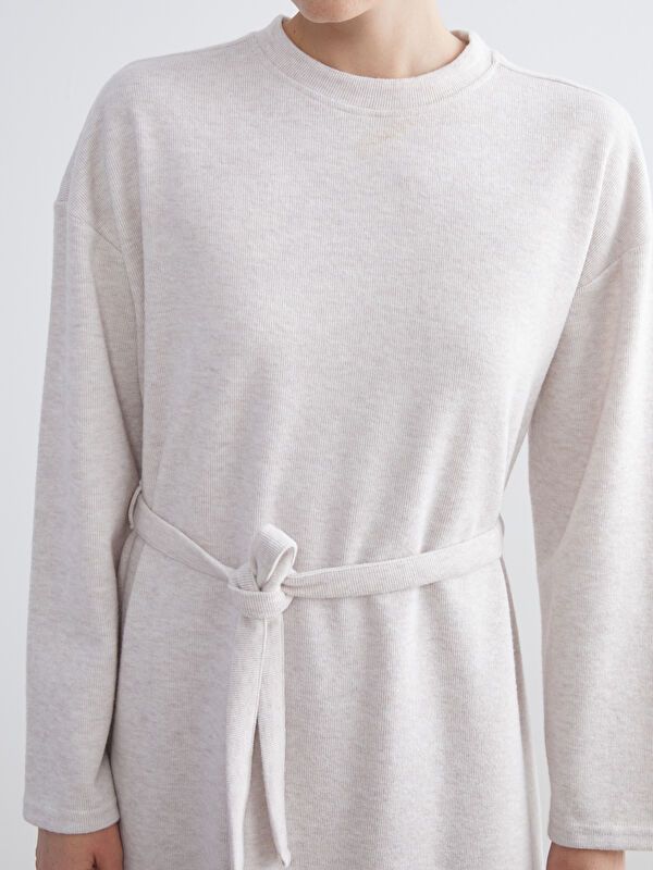 Moudda LC Waikiki - Robe en jersey manches longues Femme Gris clair - Tunisie 3