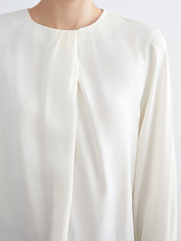 Moudda LC Waikiki - Blouse tissée manches longues Femme Ecru - Tunisie 3