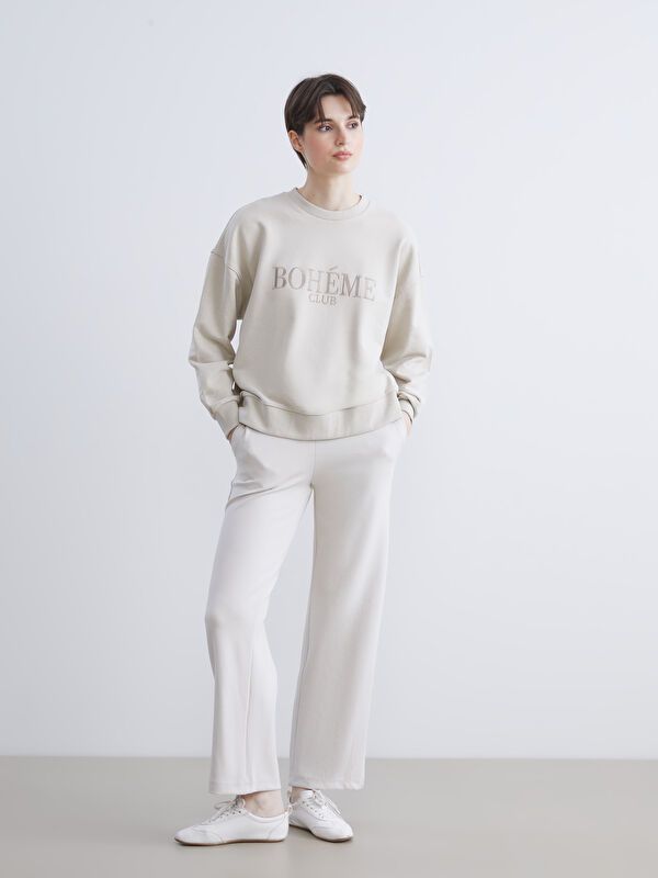 Moudda LC Waikiki - Sweatshirt jersey imprimé Femme Beige - Tunisie 2