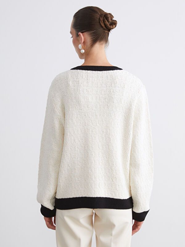 Moudda LC Waikiki - Cardigan tricot épais Femme Ecru - Tunisie 4