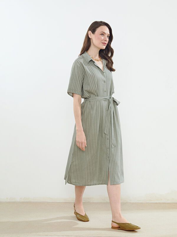 Moudda LC Waikiki - Robe manches courtes en tissu tissé pour Femme - Tunisie 5