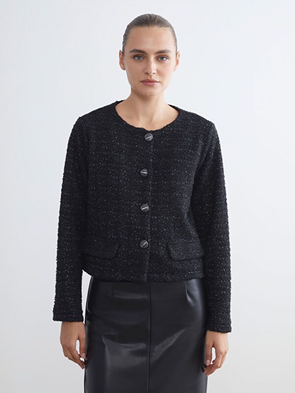 Moudda LC Waikiki - Veste tissée Femme À carreaux noirs - Tunisie 1