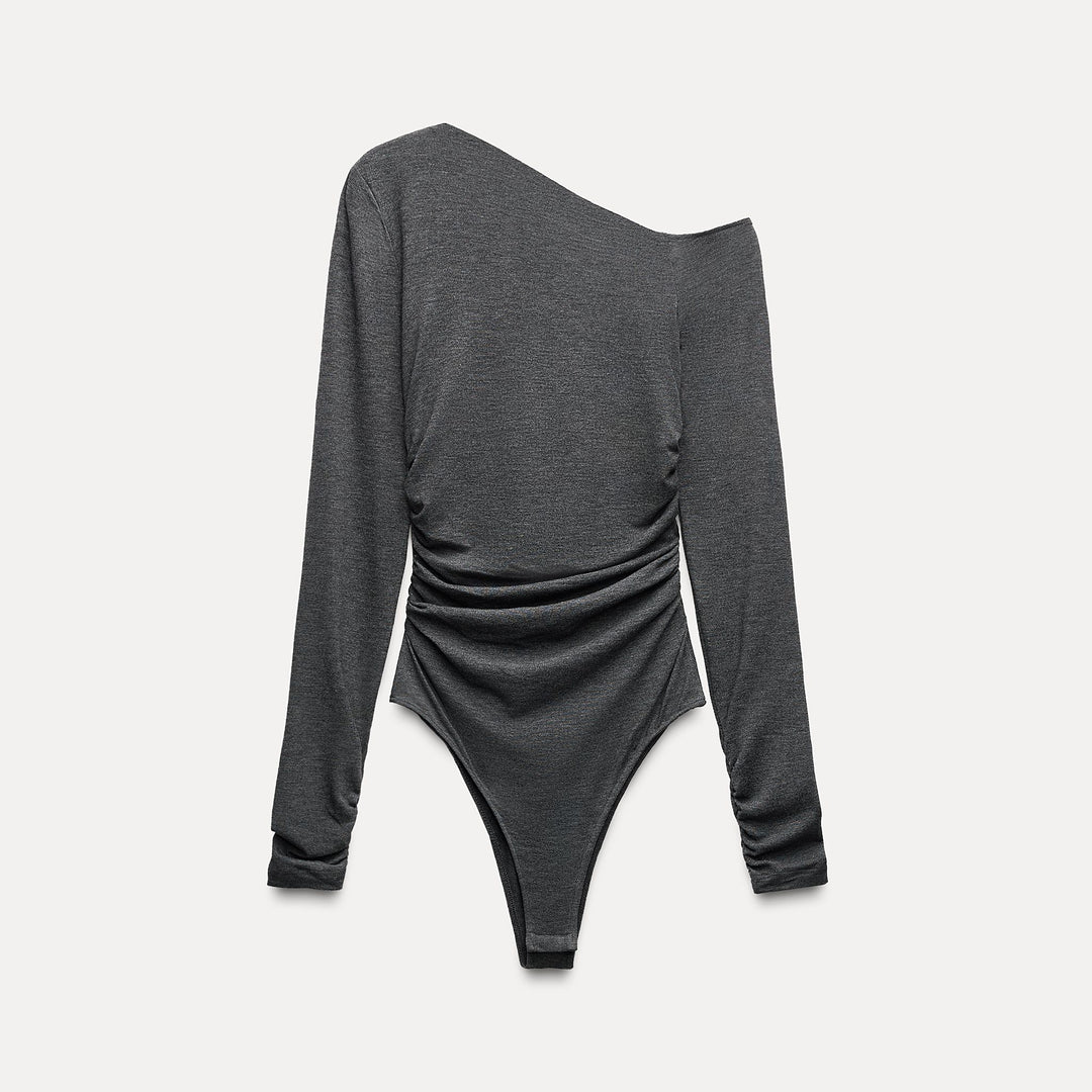 Moudda ZARA - Justaucorps toucher doux, encolure asymétrique, manches longues - Tunisie 1