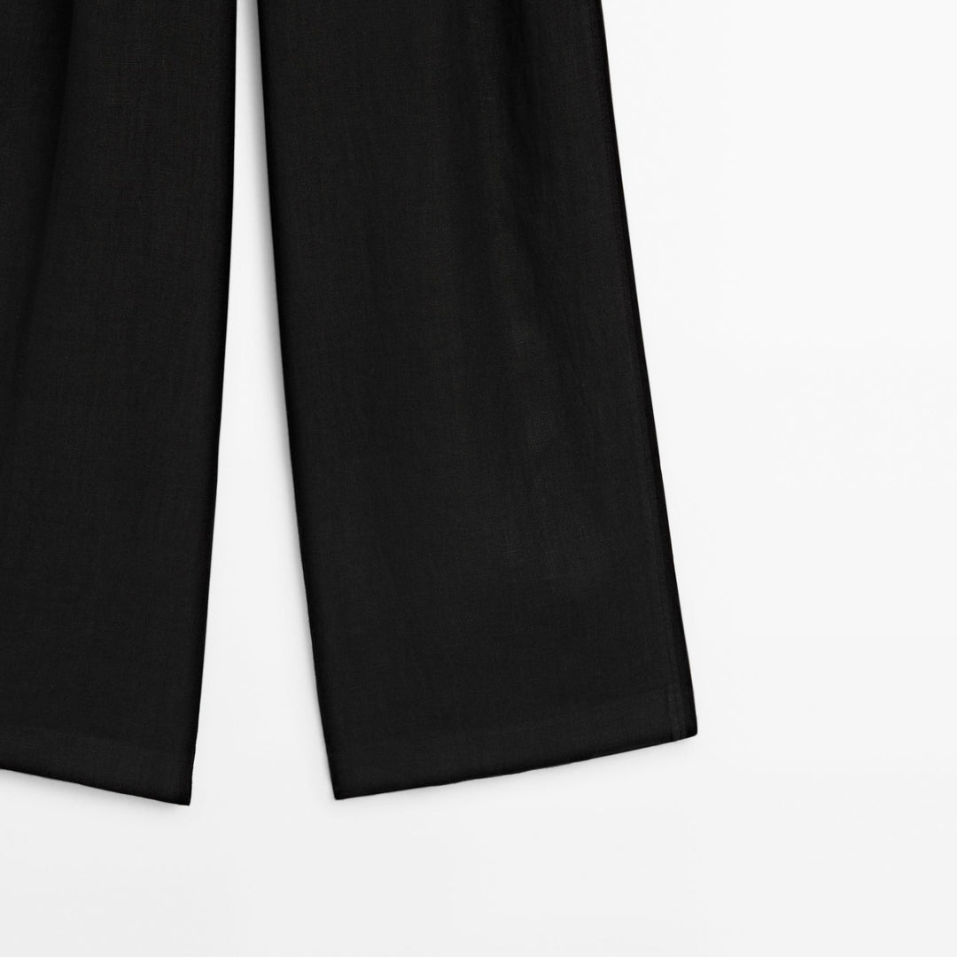 Moudda Massimo Dutti - Pantalon lin taille haute double pli - Tunisie 6