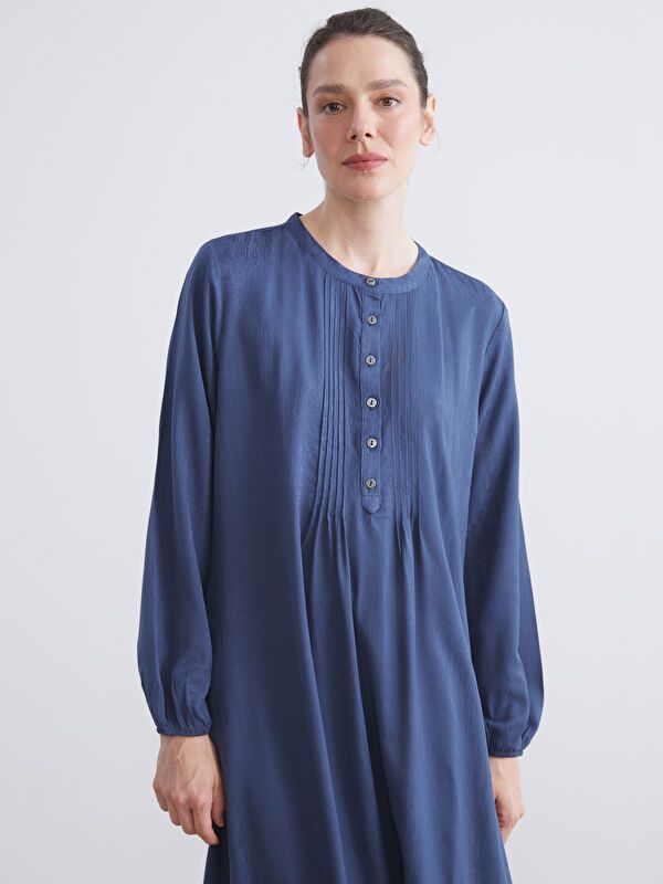 Moudda LC Waikiki - Robe tissée manches longues Femme Jacquard marine - Tunisie 2