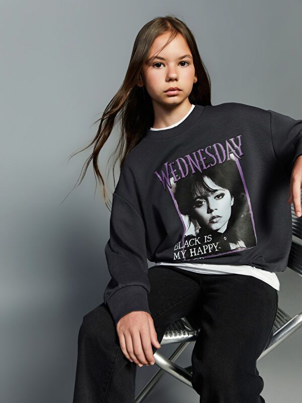 Moudda LC Waikiki - Sweatshirt en jersey sous licence Fille Gris foncé - Tunisie 1