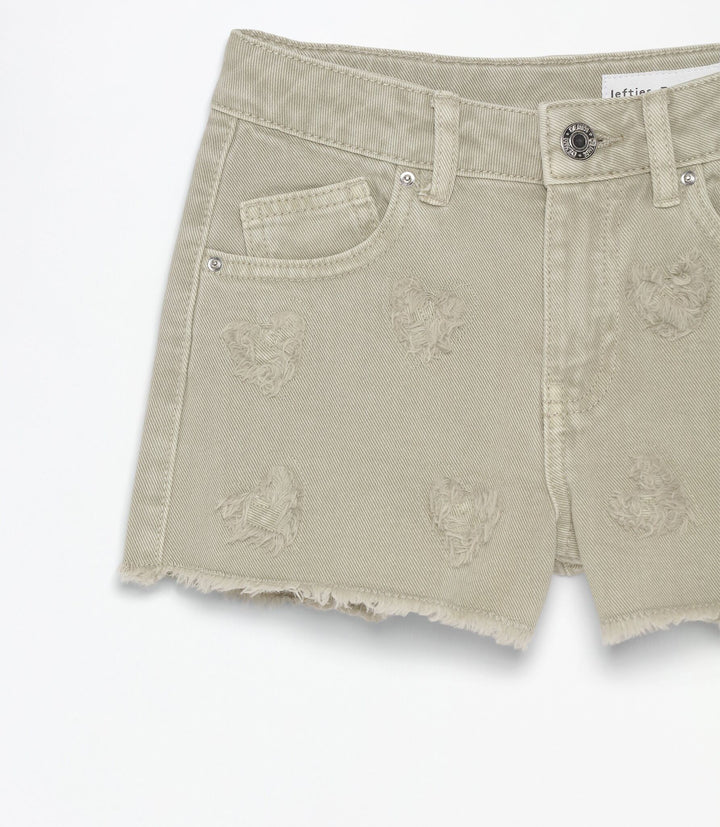 Moudda Lefties - Short A-Line Denim - Effet Déchiré & Broderie Fille D5 - Tunisie 4