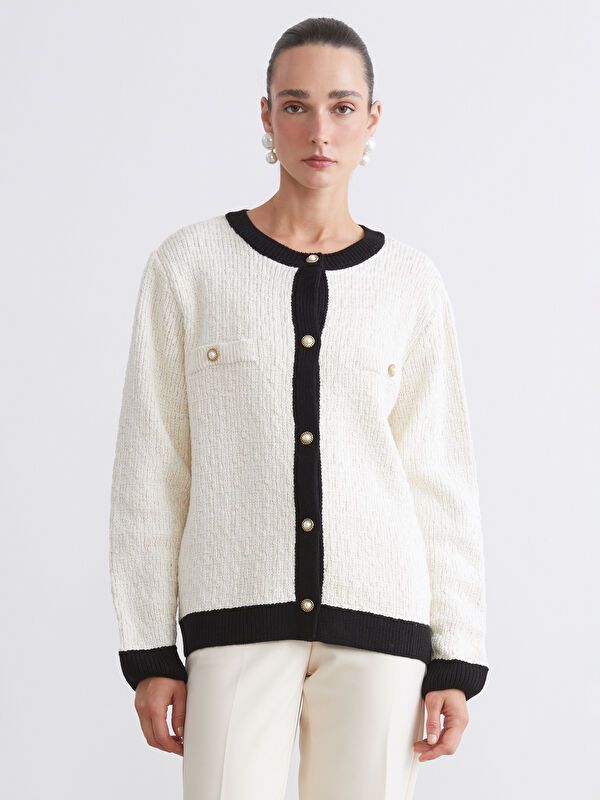 Moudda LC Waikiki - Cardigan tricot épais Femme Ecru - Tunisie 1