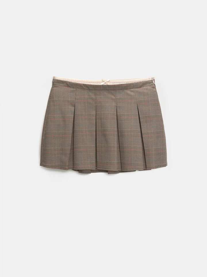 Moudda PULL & BEAR - Mini Jupe à Carreaux Plis Combinée Satin - Tunisie 2