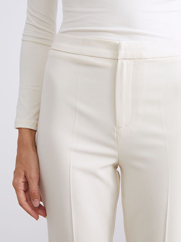 Moudda LC Waikiki - Pantalon tissé moyen Femme Jaune pâle - Tunisie 3