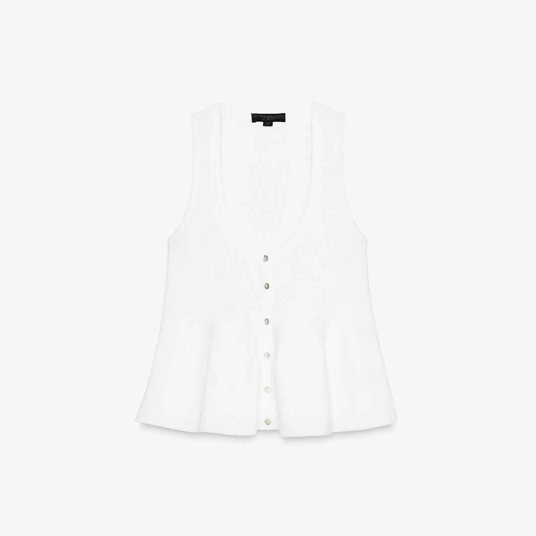 Moudda ZARA - Top - Col Olla, Boutons & Peplum - Tunisie 1
