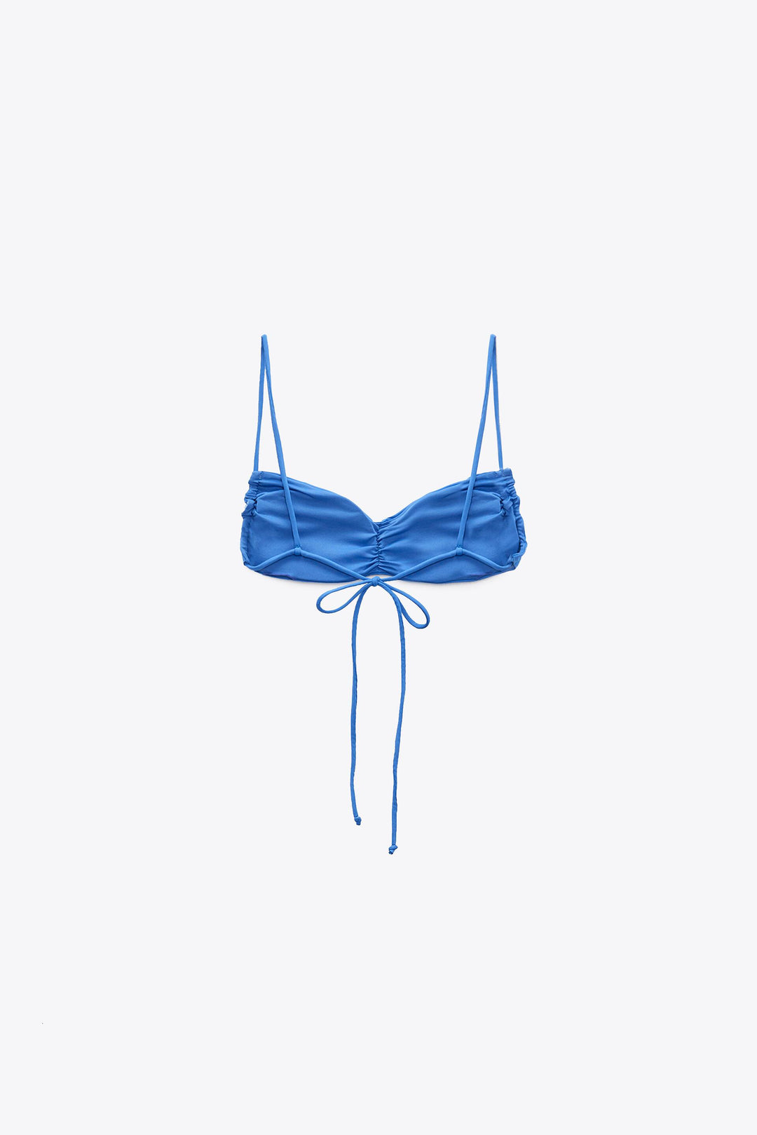Haut de bikini noir froncé devant**